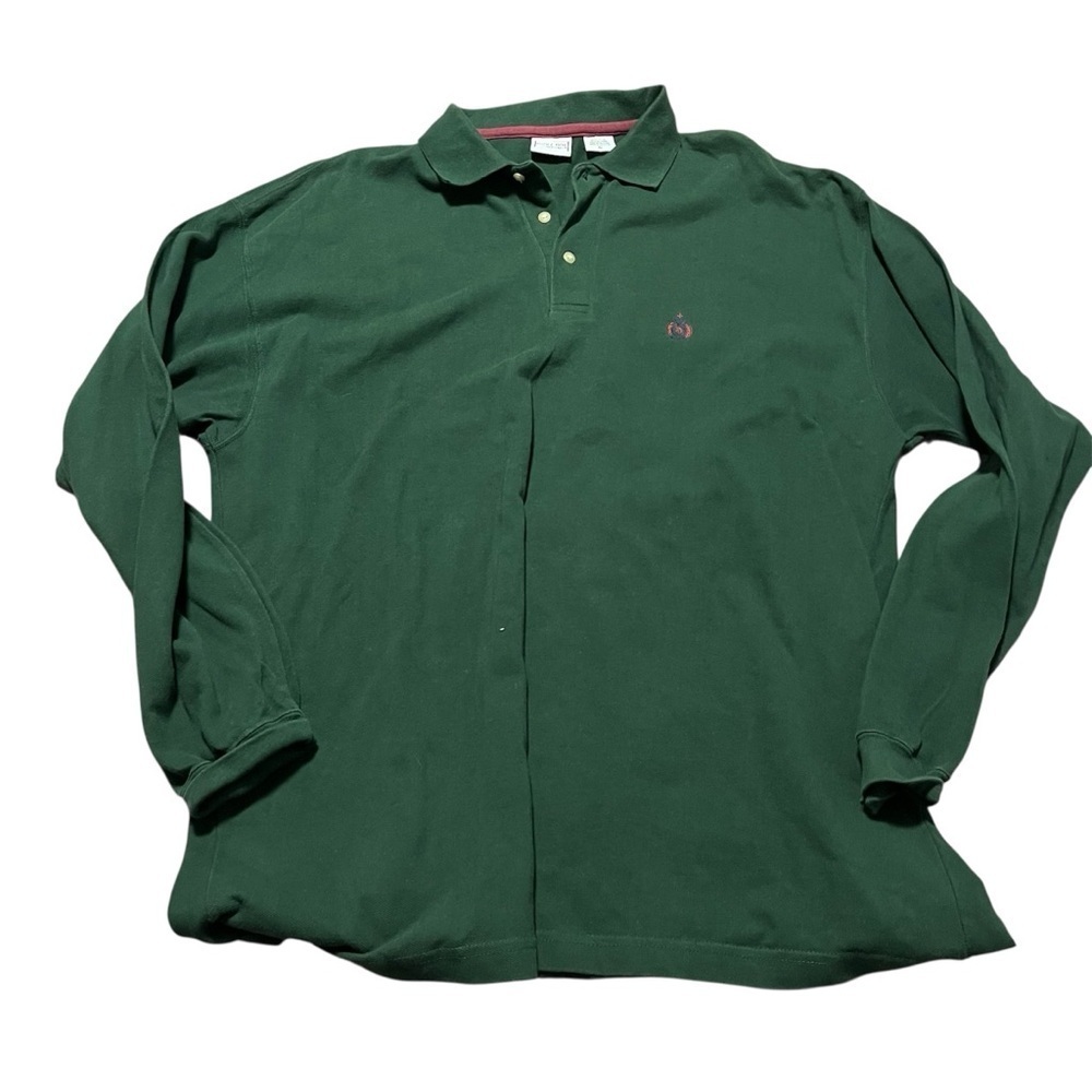 Vintage 80s 90s Bugle Boy Green Long Sleeve Polo Shirt Size XL Baggy Streetwear